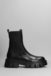 Premiata Combat Boots In Black Leather In Black