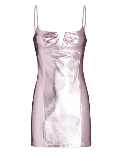 Alix Nyc Cruz Embellished Vegan Leather Mini Dress In Pink
