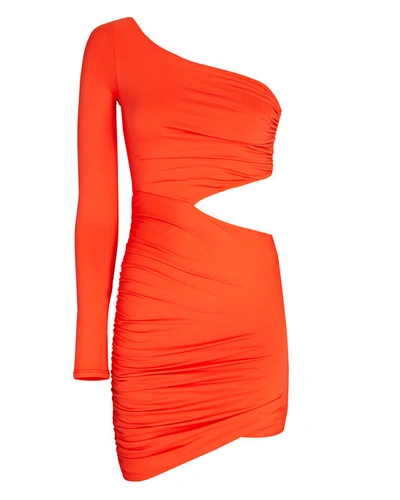 Alix Nyc Margeaux One-shoulder Mini Dress In Orange