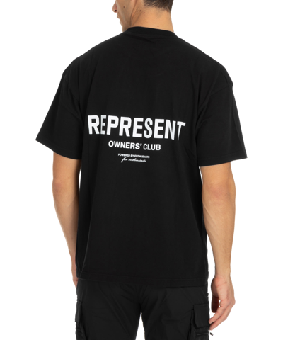 Represent Owners Club Logo Cotton T-shirt In Black