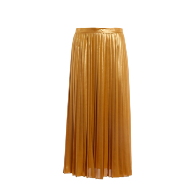 Max Mara Ande Pleated Skirt In Yellow