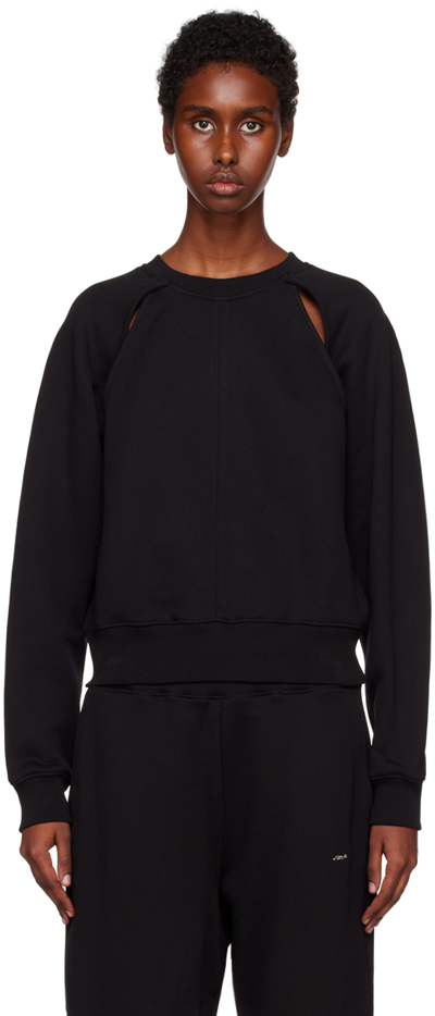 3.1 Phillip Lim / フィリップ リム Black Compact Cut Out Sweatshirt In Black Ba001