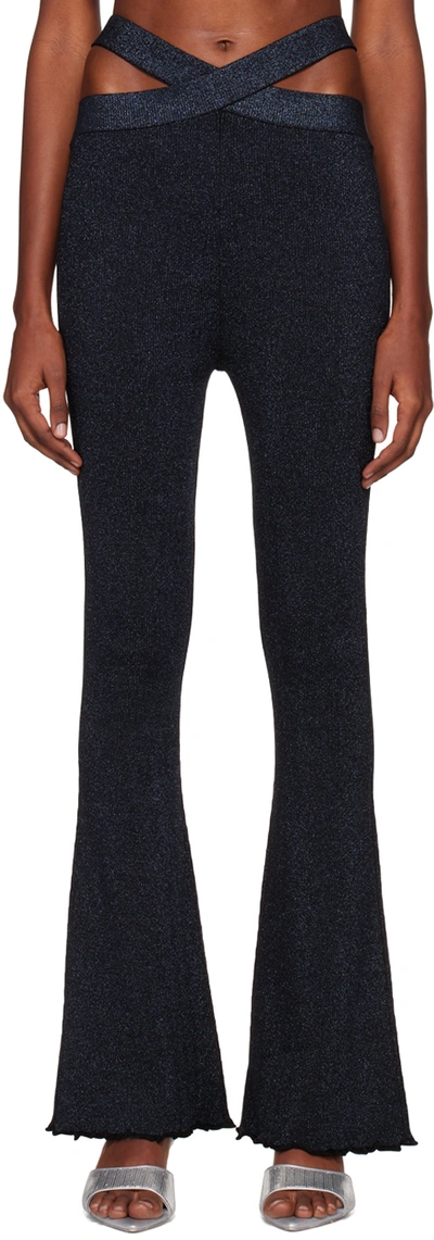 3.1 Phillip Lim / フィリップ リム Navy Marled Lounge Pants In Black-midnight Bl019