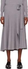 3.1 Phillip Lim Pleated Belted Skirt In Lt Grey Melange Lt02