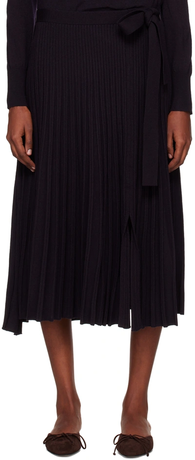 3.1 Phillip Lim Navy Belted Midi Skirt In Midnight Mi401