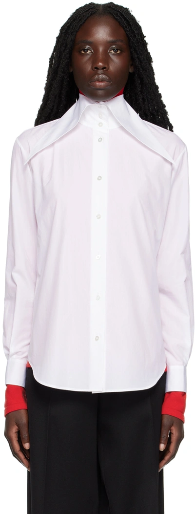 The Row ‘armelle' Pointy Collar Poplin Cotton Shirt In White