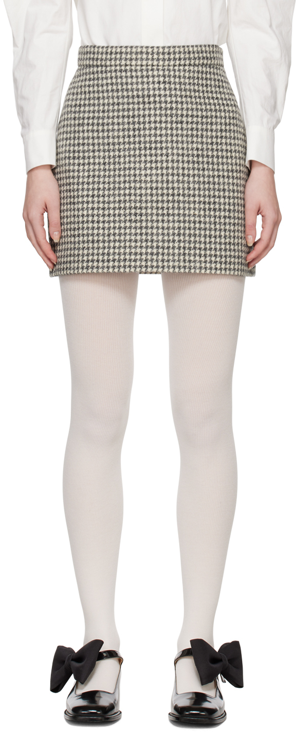 KIMHĒKIM Black Asymmetric Denim Miniskirt
