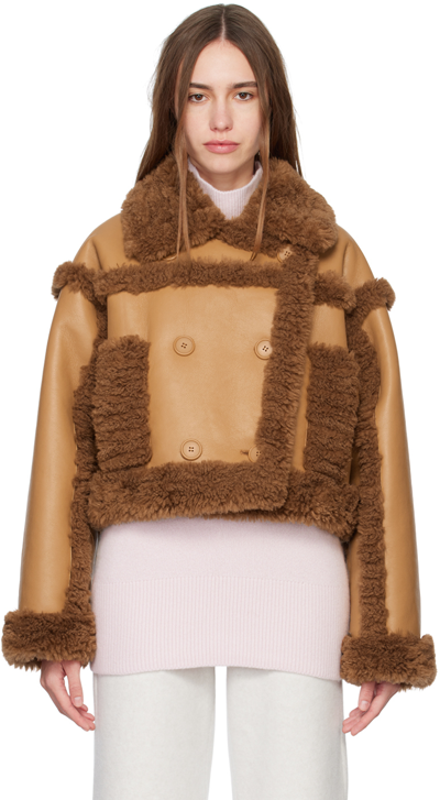 Stand Studio Brown Kristy Faux-shearling Jacket In 10700 Beige/camel