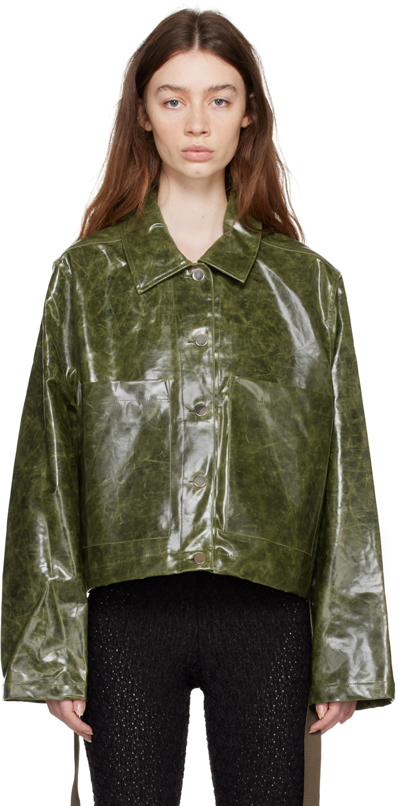 Song For The Mute Green Patch Pocket Jacket In Grn Dark Green