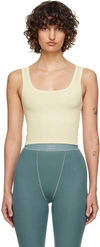 Skims Off-white Cotton Rib Tank Top In Bone