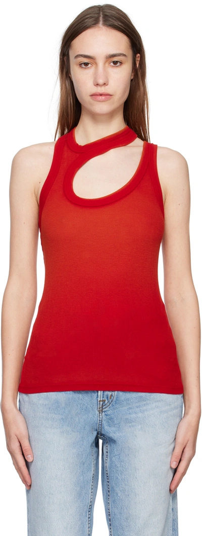 Cotton Citizen Red Verona Cut Out Tank Top In Lava Cast