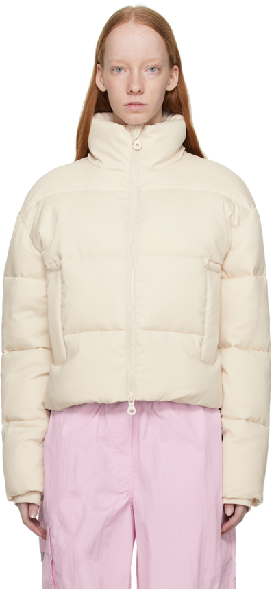 Girlfriend Collective Snow Cropped Recycled Puffer In Ivory