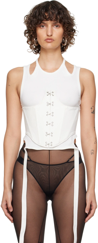 Dion Lee White Hook-eye Corset In Ivory