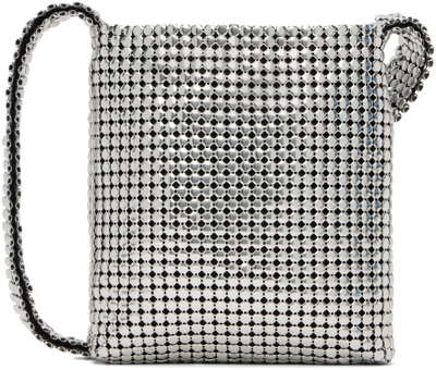 Paco Rabanne Mini Pixel Mesh Shoulder Bag In Silver