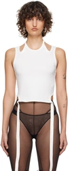 Dion Lee White Double Tie Tank Top In Ivory