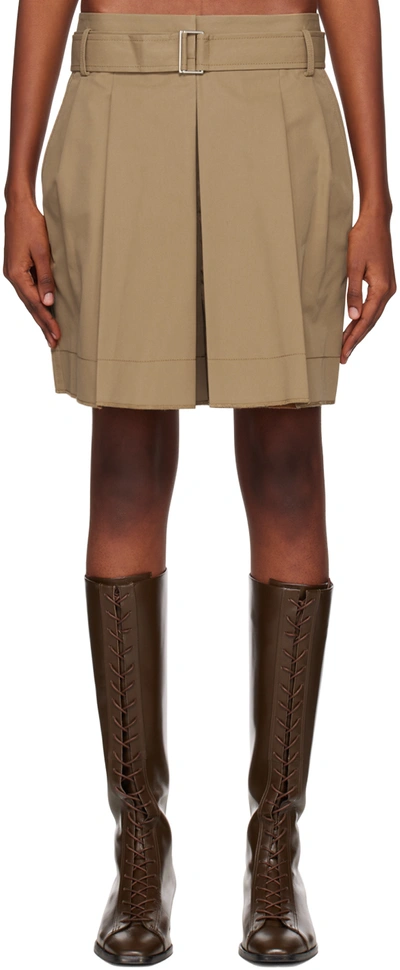 3.1 Phillip Lim Tan Chino Pleated Shorts In Brown