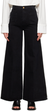 Joseph Brompton High-rise Wide-leg Jeans In Black 0010