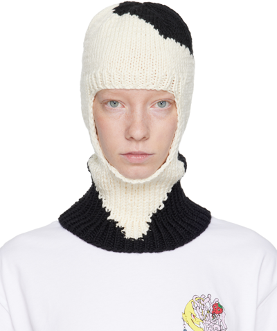 Sky High Farm Workwear Black & White Rib Balaclava In Multi
