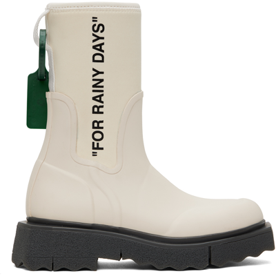 Off-white Rubber Sponge Sole Rainboots In White