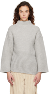 Missing You Already Gray Unbalanced Turtleneck In Grey
