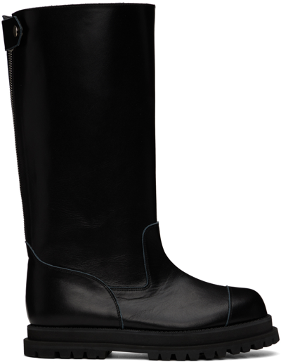 Tao Black Heel Zip Boots In 1 Black