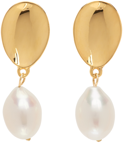 Sophie Buhai Gold Everyday Pearl Drop Earrings In 18k Gold Vermeil / W