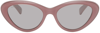 Gucci Cat-eye Frame Sunglasses In Grey / Ink / Pink