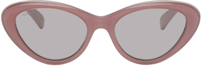 Gucci Cat-eye Frame Sunglasses In Grey / Ink / Pink