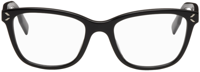 Mcq By Alexander Mcqueen Black Square Glasses In 001 Shiny Black