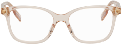 Mcq By Alexander Mcqueen Pink Square Glasses In 002 Shiny Transparen