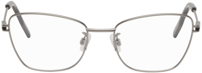 Mcq By Alexander Mcqueen Silver Cat-eye Glasses In 006 Matte Light Ruth