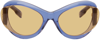 MCQ BY ALEXANDER MCQUEEN BLUE OVAL SUNGLASSES