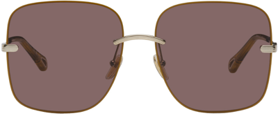 Chloé Yellow Benjamine Sunglasses In 003 Gold/violet