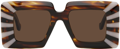Loewe Brown Square Sunglasses In Havana/brown Solid