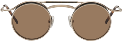 Matsuda Gold 2903h Sunglasses In Mgp-mbk Matte Gold Platted / Matte Black