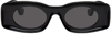 Loewe Paula's Ibiza Rectangular-frame Acetate Sunglasses In Shiny Black / Smoke