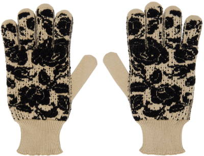 Ernest W Baker Tan & Black Rose Gloves In Camel