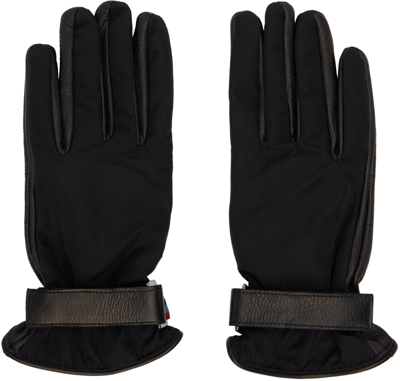 Paul Smith Black Technical Gloves In 79 Blacks