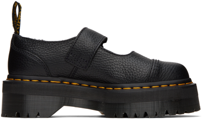 Dr. Martens' Damen Nappa Leder Addina Blumen Plateauschuhe Mit Schnalle In Black