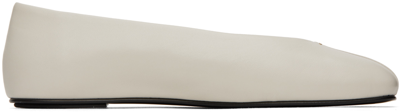 The Row Eva Leather Ballerina Flats In Neutral