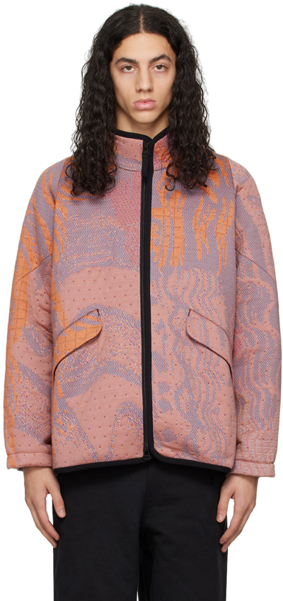 Byborre Jacquard-pattern Zip-up Jacket In Pink