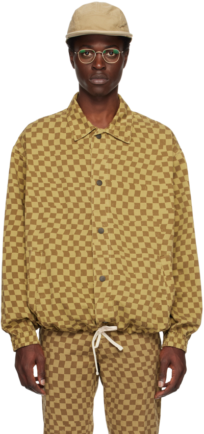 Incotex Red X Facetasm Brown Check Jacket In 510 White Camel