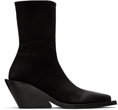 Marsèll Black Gessetto 65 Leather Ankle Boots In 666 Black