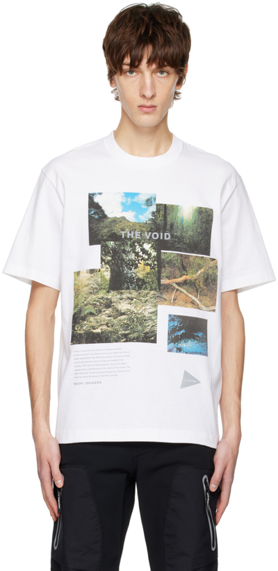 And Wander Naoki Ishikawa “the Void” T-shirt In White