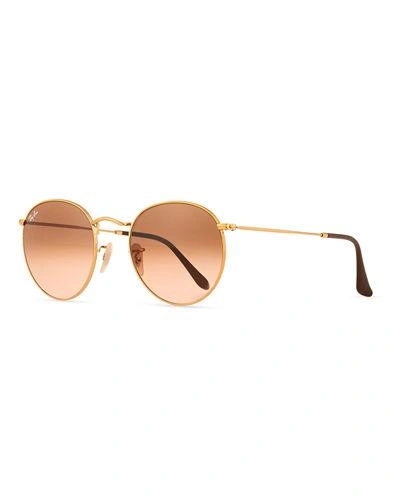 Ray Ban Gradient Round Metal Sunglasses In Pink