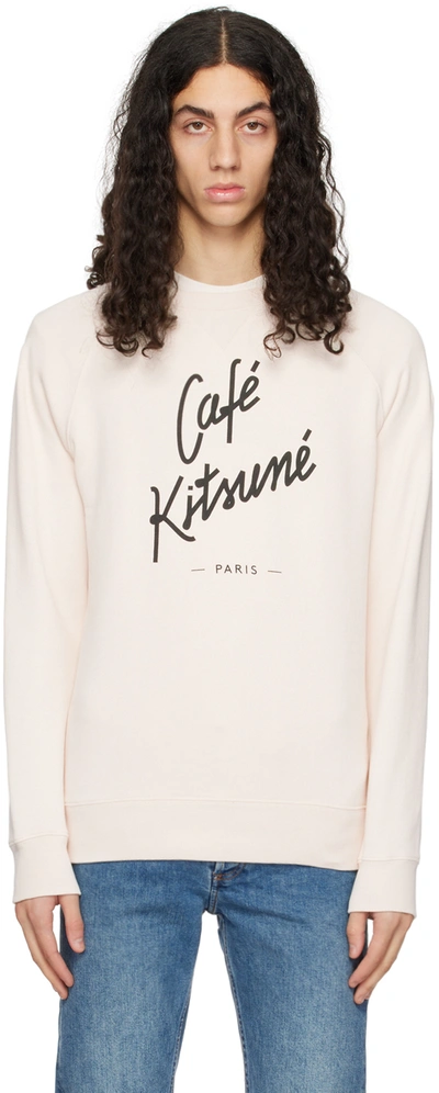 Maison Kitsuné Off-white 'café Kitsuné' Sweatshirt In Lt Latte