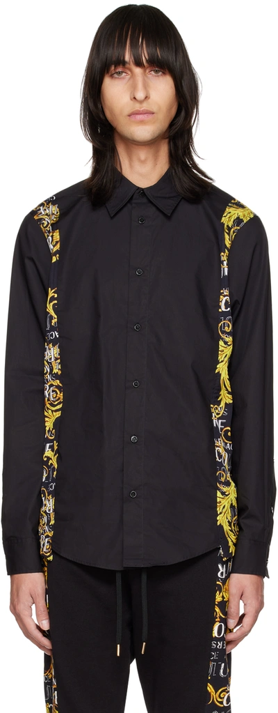 Versace Jeans Couture Black Paneled Shirt In E899 Black