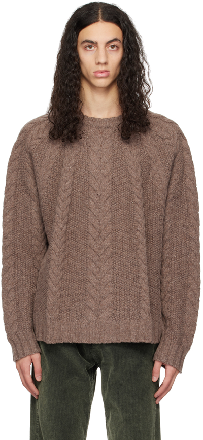 Hope Brown Cable Sweater In Dk Beige
