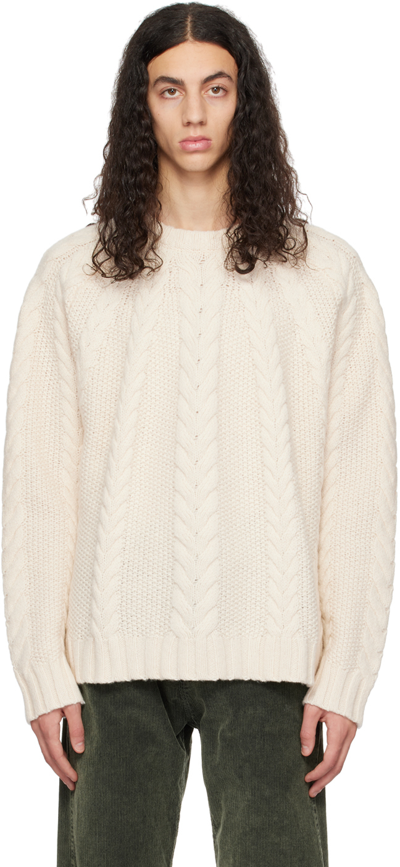 Hope Off-white Cable Sweater In Bone