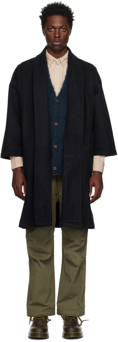 Naked And Famous Ssense Exclusive Black Shawl Collar Coat